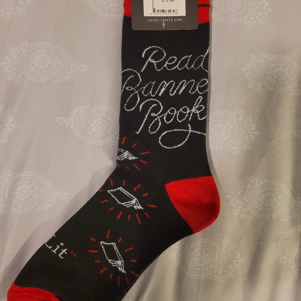 Sam and Lori Silver Cuff and Banned Books Socks
